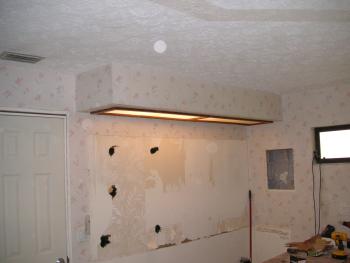 Main bathroom soffit demo