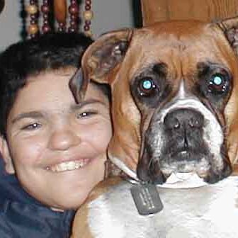 Charles_Ginger_1 Lee Webster's son Charles, with their dog Ginger. Scanned picture, not sure of the date.