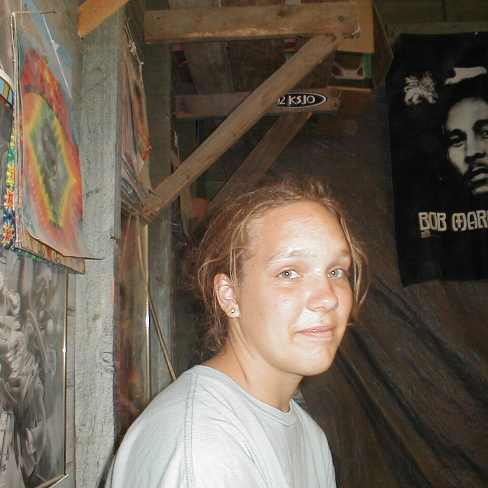 2000-06-29x22-19-24_Tracy_ping-pong Tracy at the ping-pong shed, after a win. She was visiting Silicon Valley from Texas. At the shed on Ferguson Drive in Mountain View CA. It's torn down now.