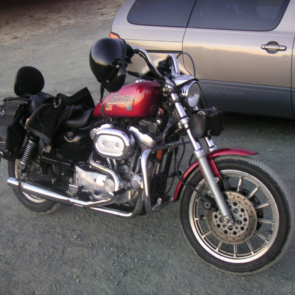 Jam_session_2004-08-08x05-16-58 Paul Rako's 1996 Sportster at Charlie Jackson's home in the barn at 12780 Clayton Road, San Jose, CA. (It's a roofer now.)
